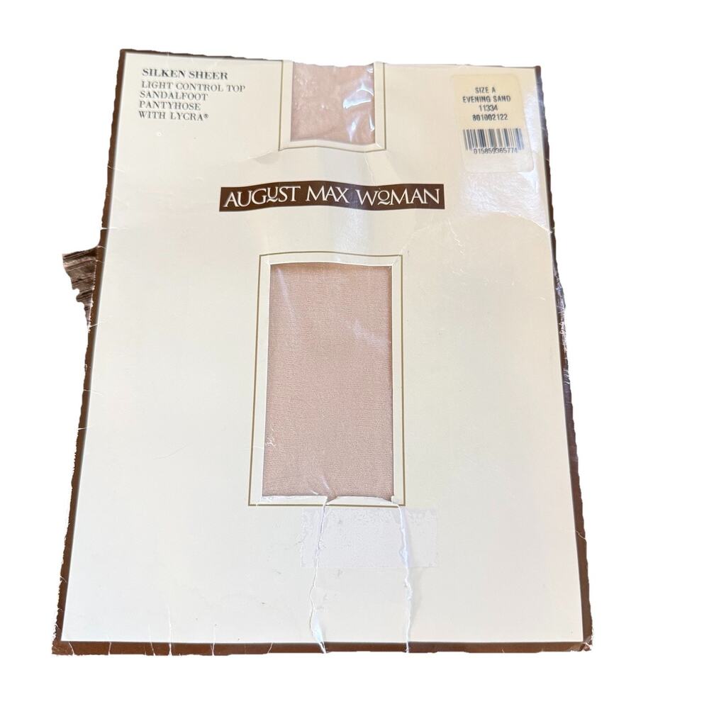 August Max Woman Sz A Silk Sheer Lt Control Top Sandalfoot‎ Pantyhose Eve Sand
